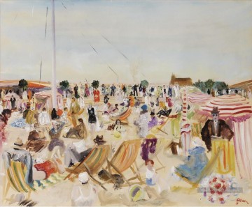 Lucien Adrion La plage 1929 Peinture à l'huile